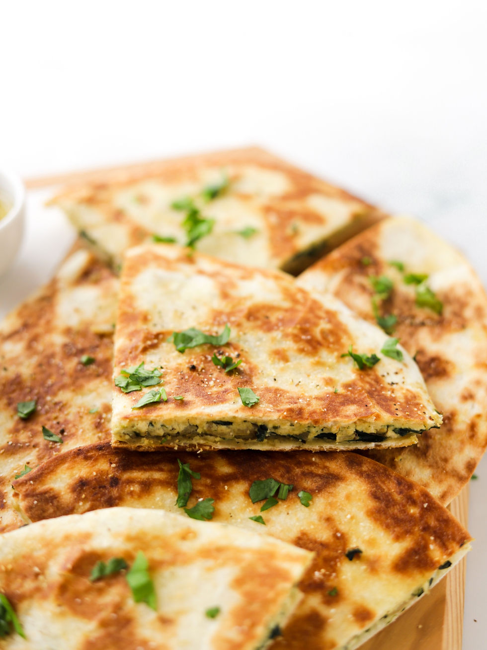 Quesadillas Vegan de "Ricotta" e Espinafres