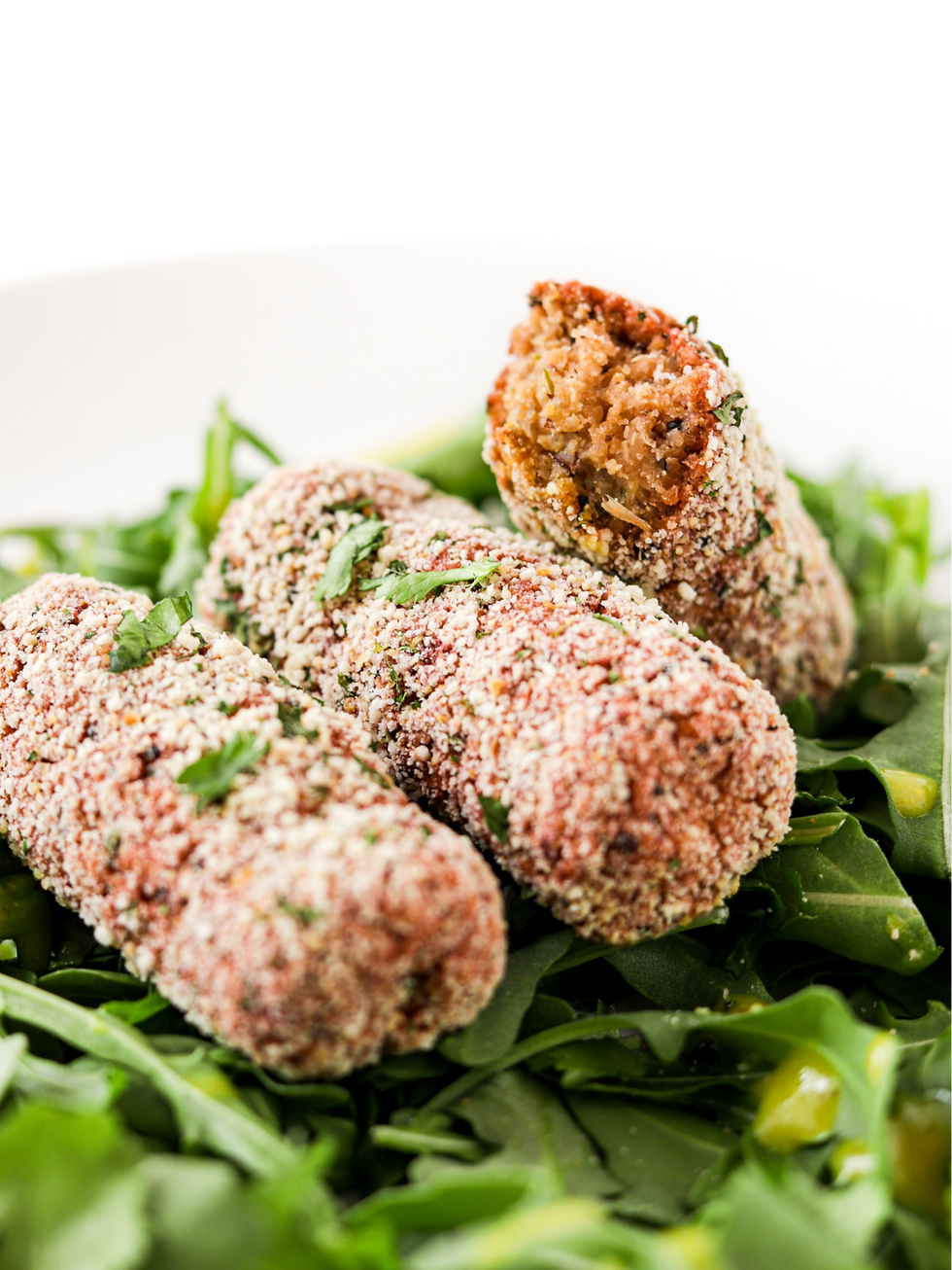 Croquetes no Forno de Quinoa, Grão e Beterraba