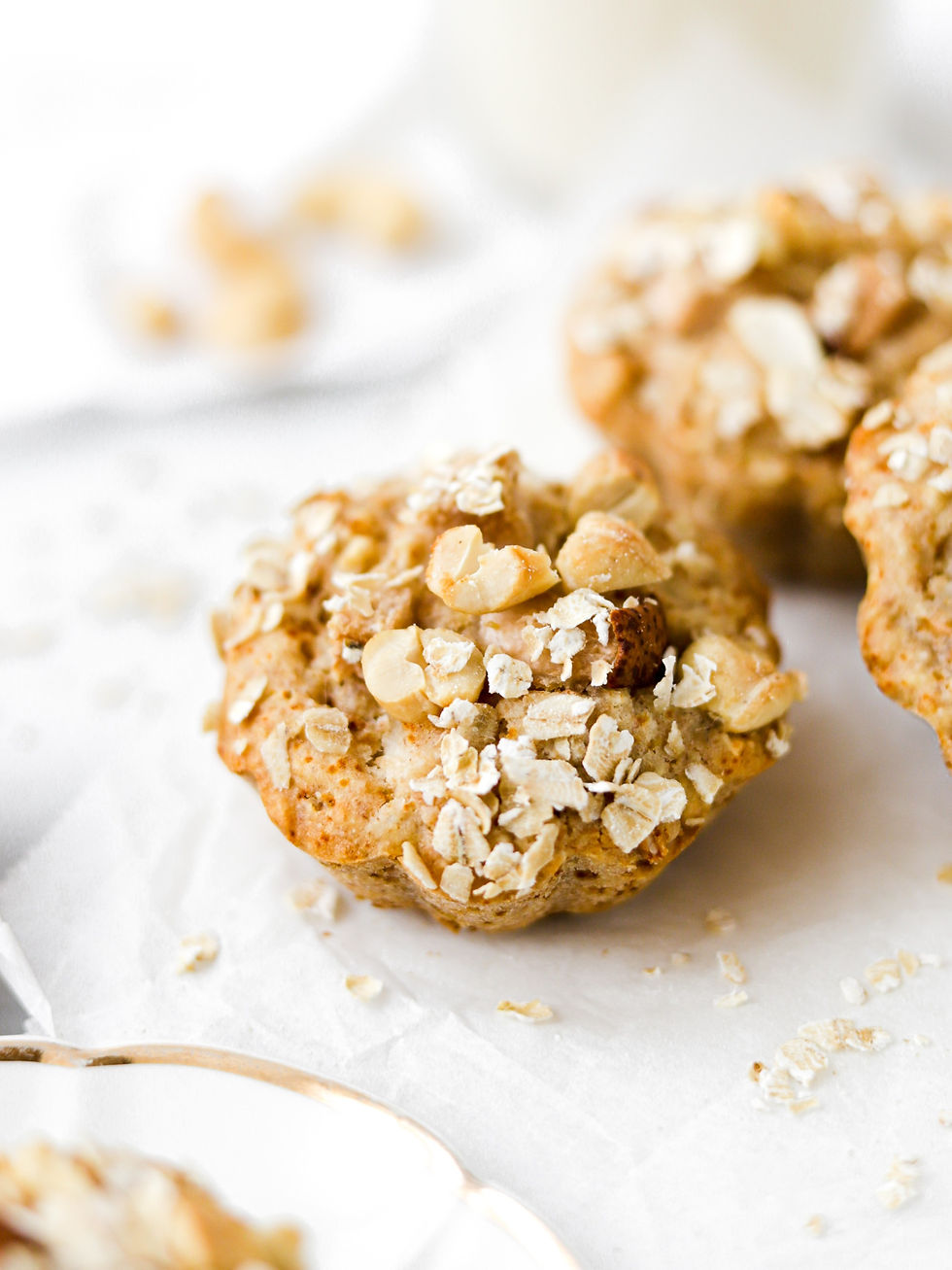 Breakfast Muffins Vegan de Pera, Aveia e Caju