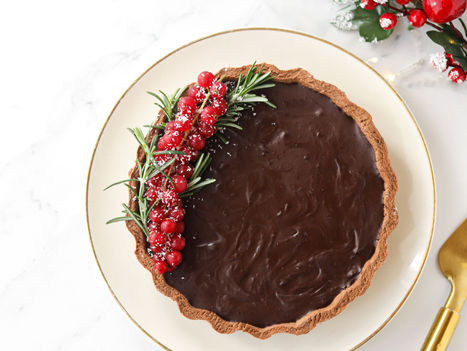 Tarte Vegan de Natal de Chocolate e Especiarias