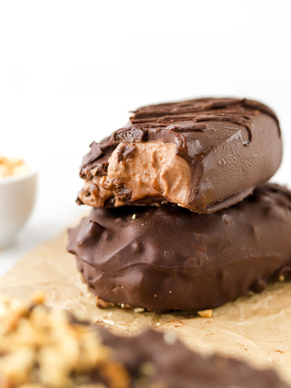 Gelado Double Chocolate e Manteiga de Amendoim - Magnum Caseiro e Vegan
