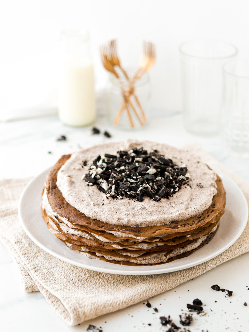 Crepe Cake Vegan de Oreos