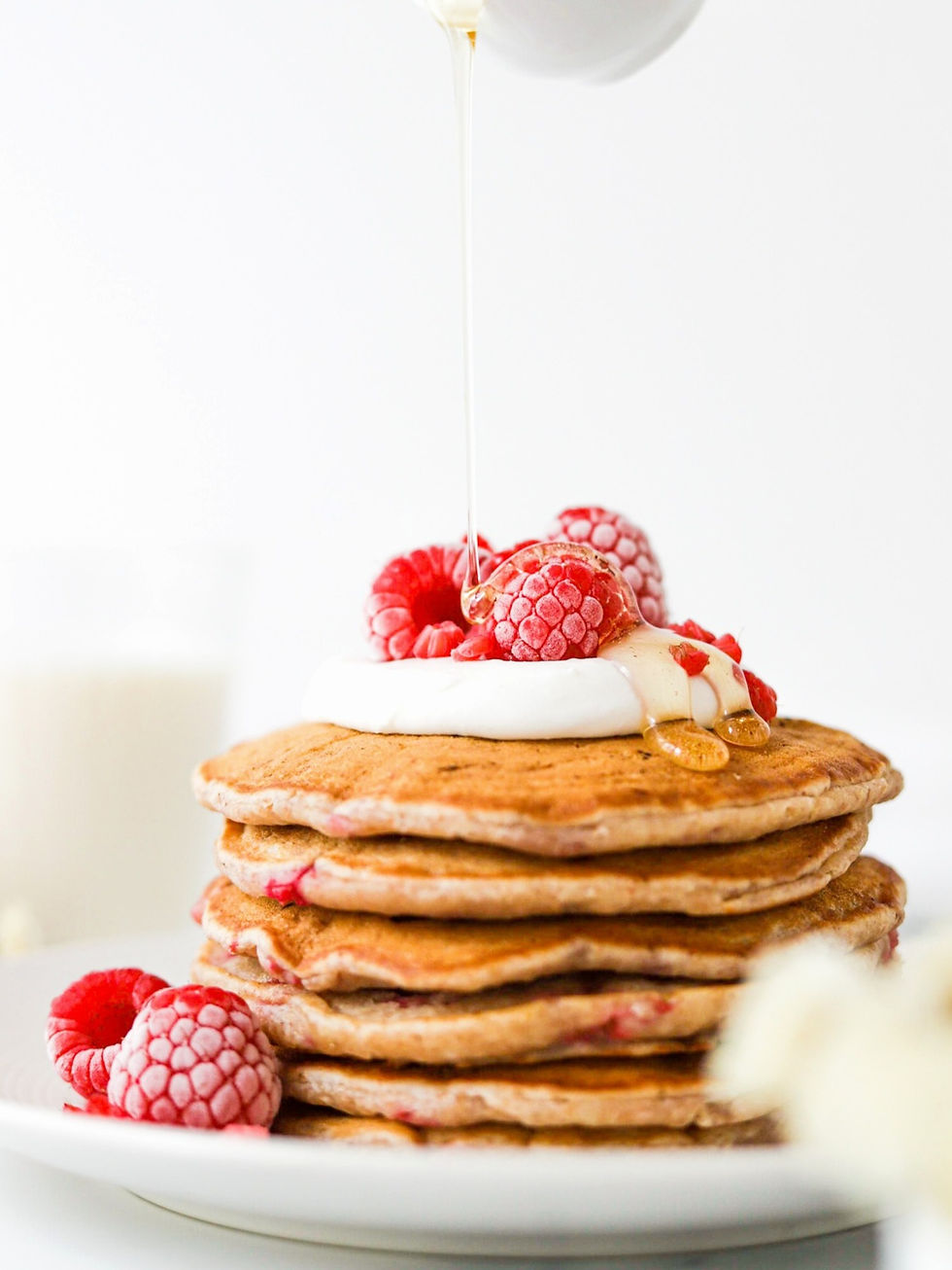 Panquecas Vegan de Espelta e Framboesas