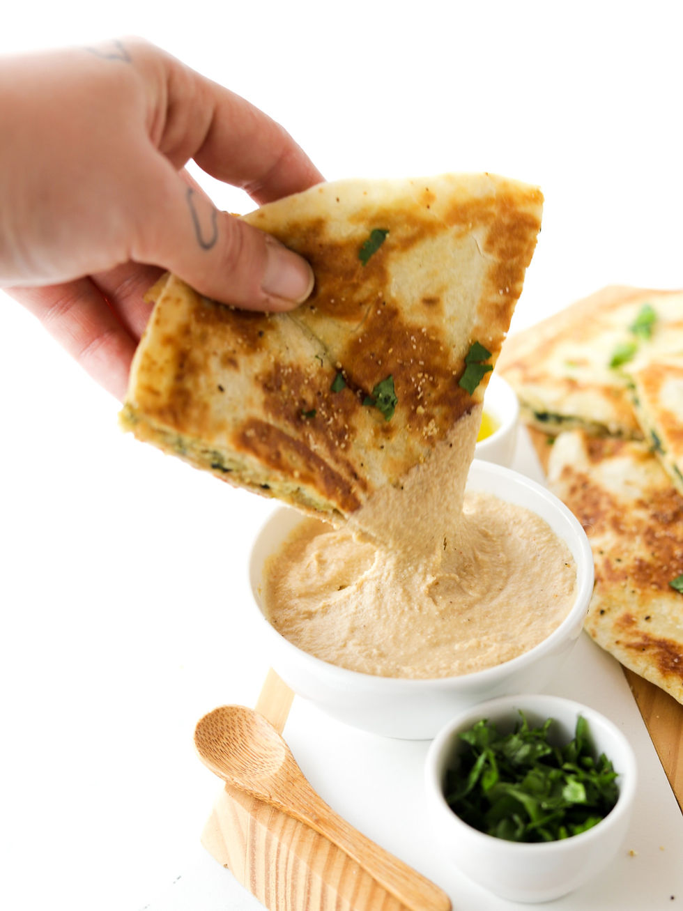 Quesadillas Vegan de "Ricotta" e Espinafres