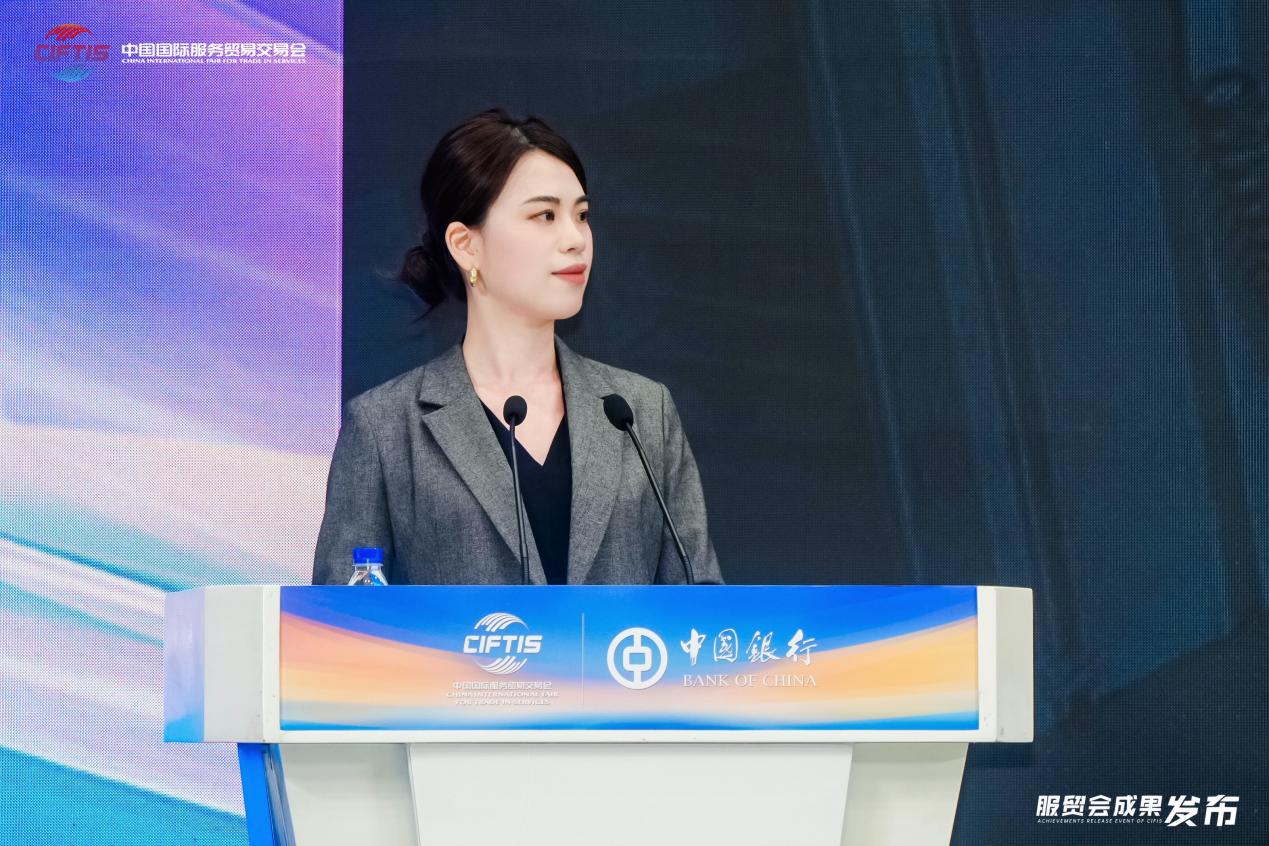 SINOVALINK Vice President Sunny Yao speaking during the CIFTIS 2026 results release