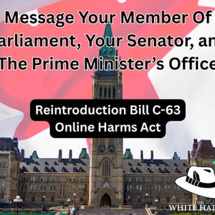 Message Your Member Of Parliament, Your Senator, and The Prime Minister’s Office - Reintroduction Bill C-63 “Online Harms Act”