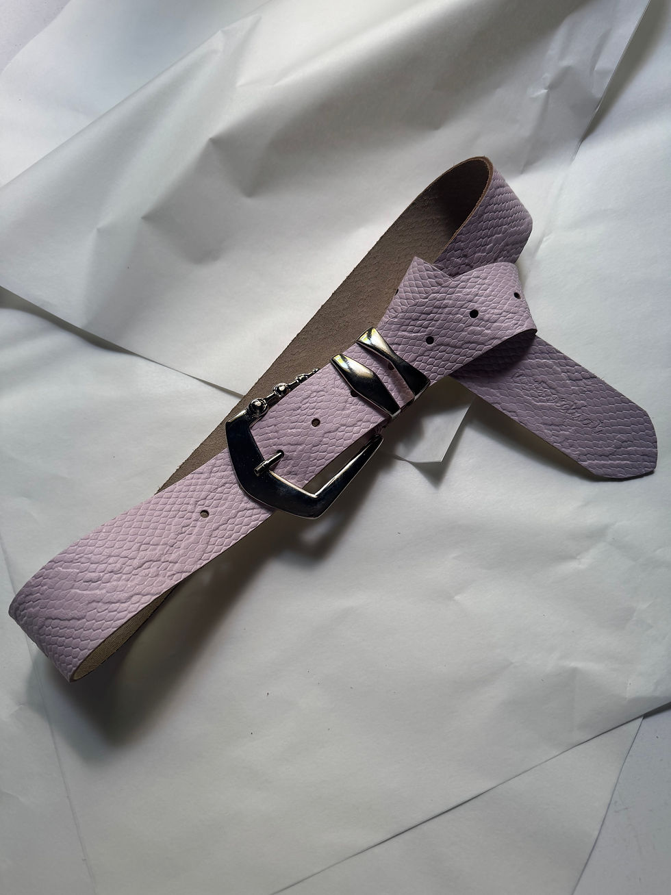 Thumbnail:  "Underneath" leather belt, pink, sample