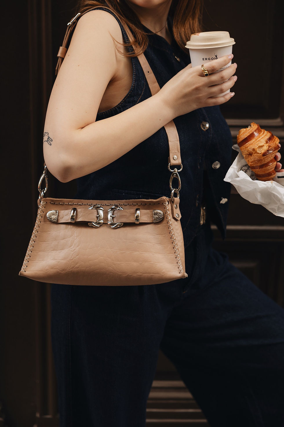 Thumbnail: "Love is a battlefield" shoulder bag, mocha