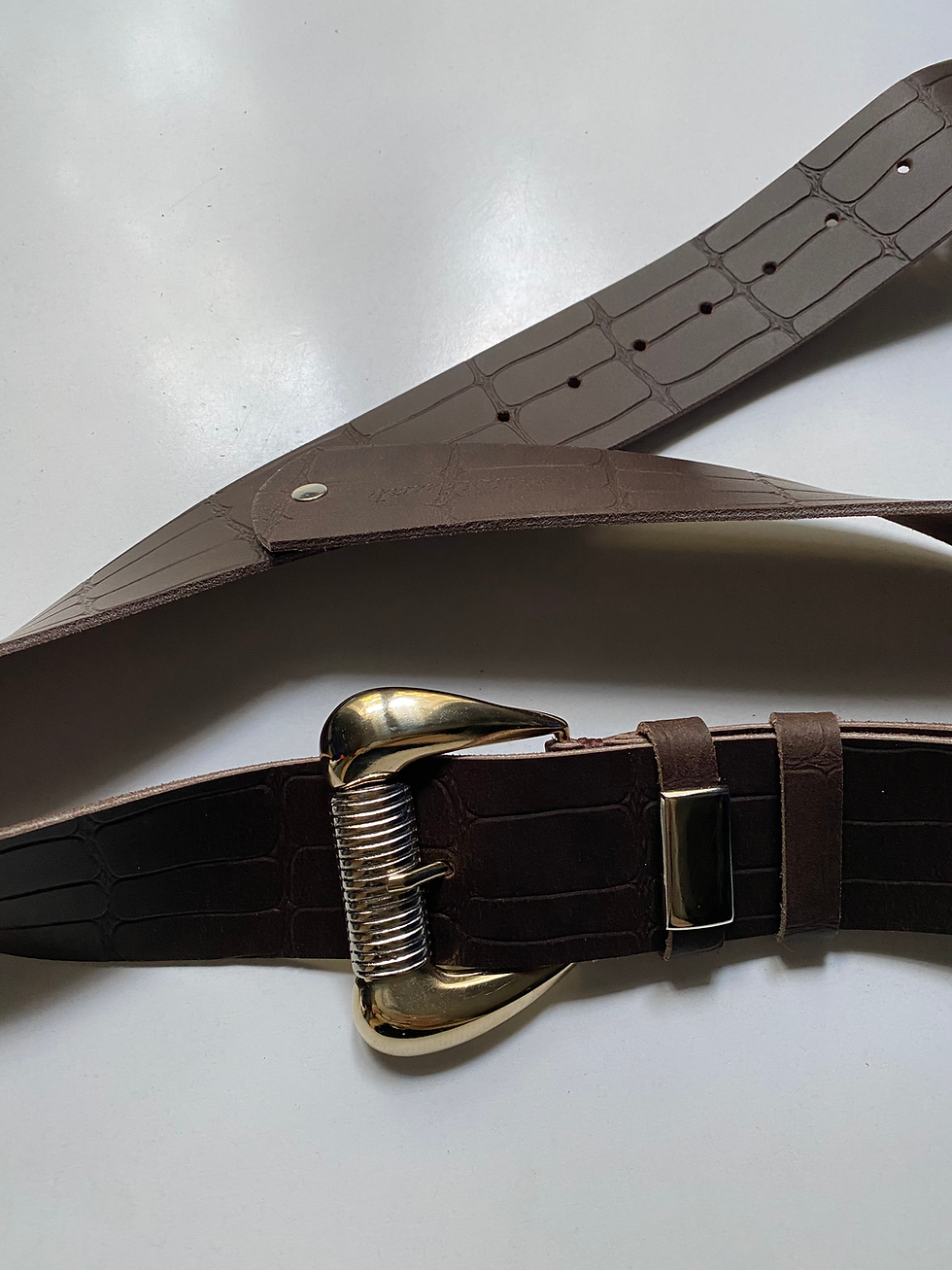 Thumbnail: "In my place" leather belt, brown, sample