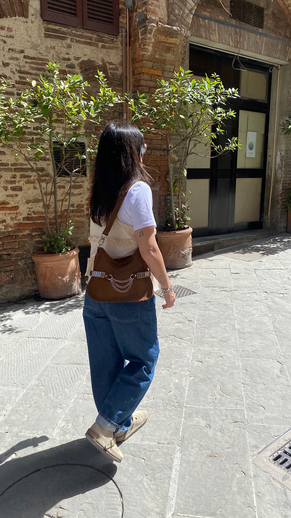 Thumbnail: "Make it real" shoulder bag, chocolate suede