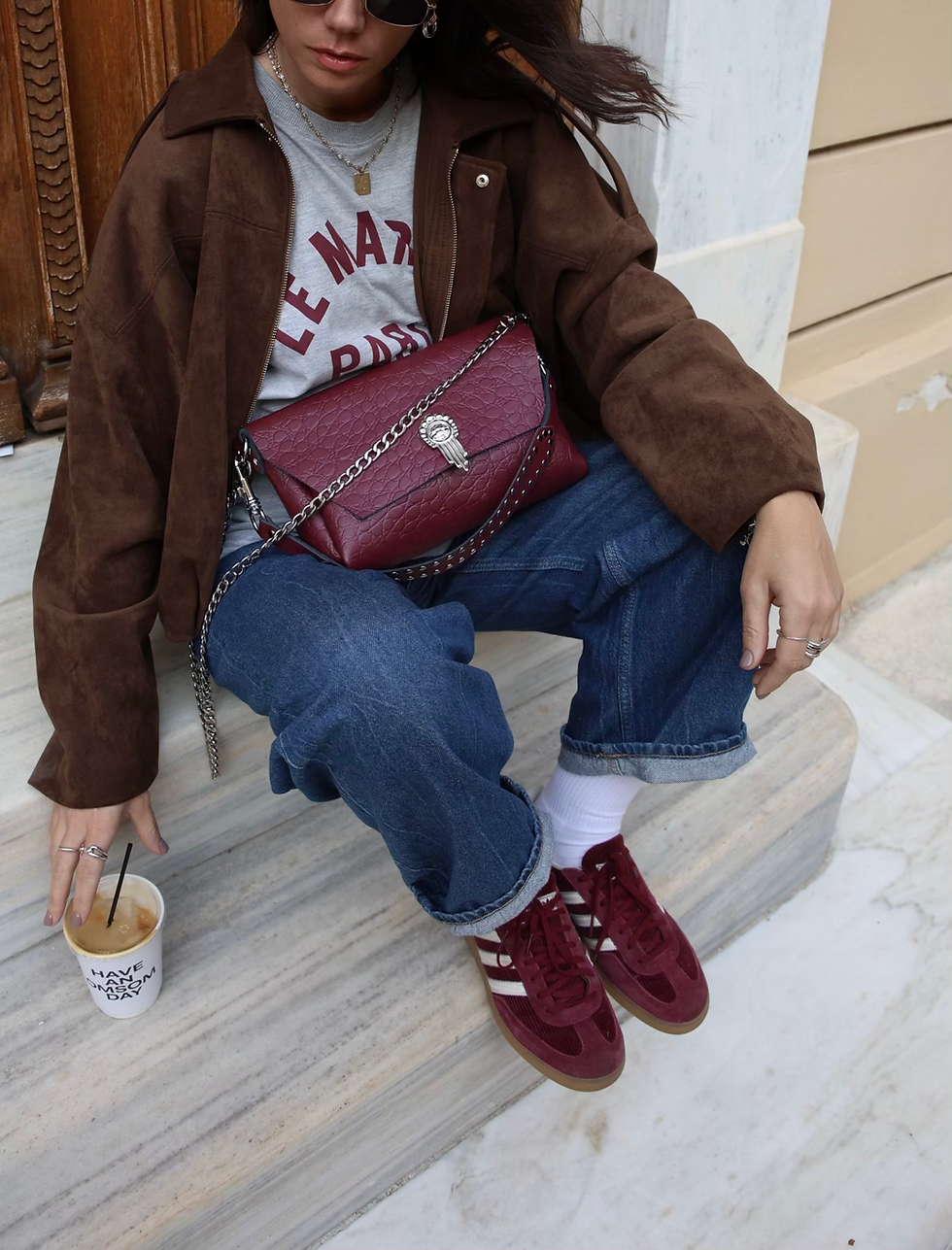 Thumbnail:  "On my mind" shoulder bag, cherry, *bigger size*