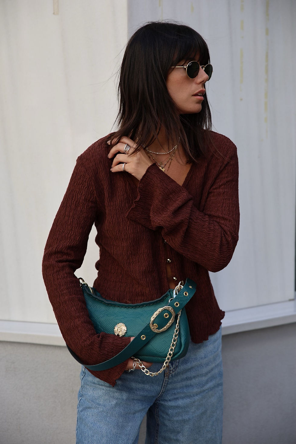 Thumbnail: "Kashmir” shoulder bag, forest green
