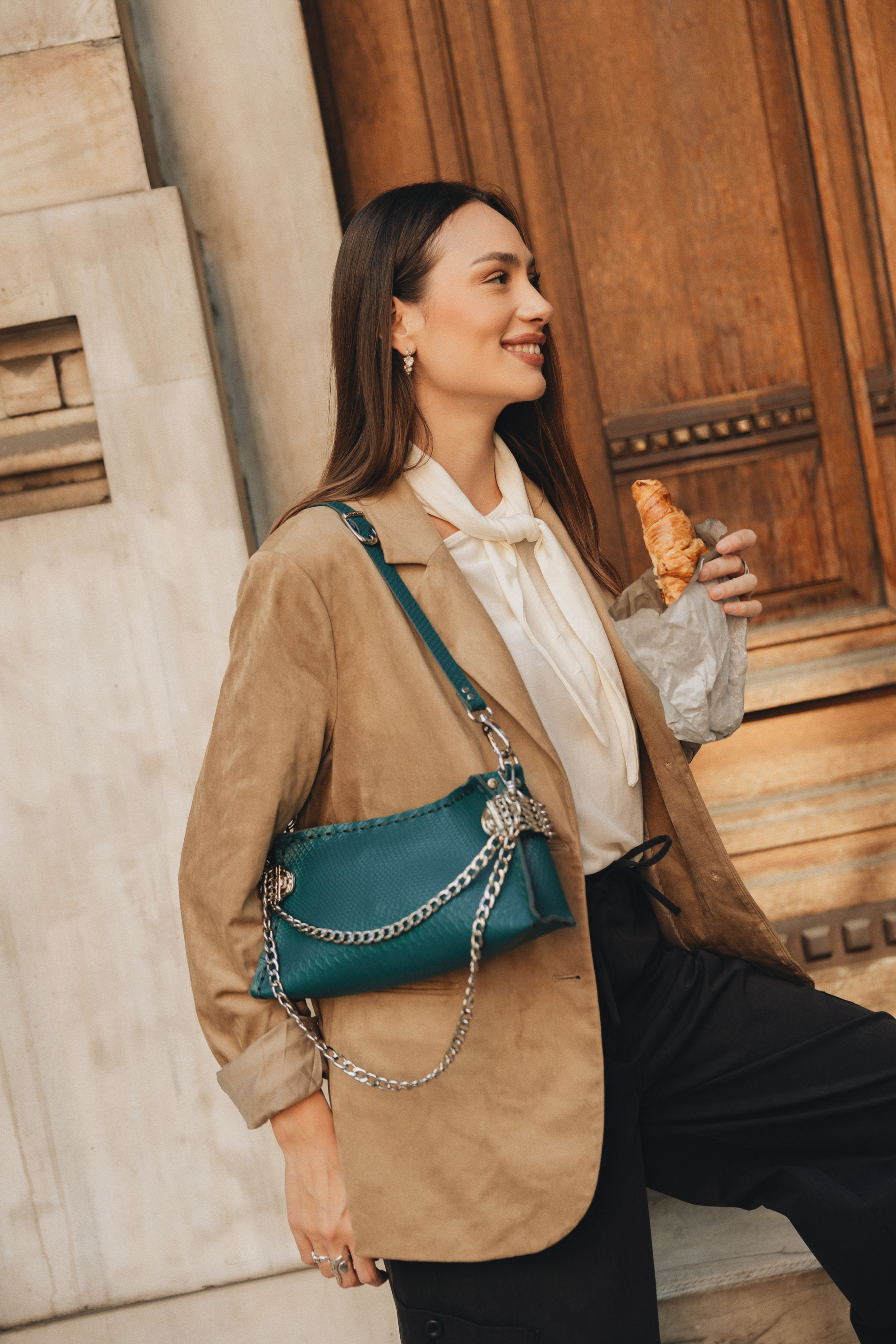 "Rise today" shoulder bag, forest green