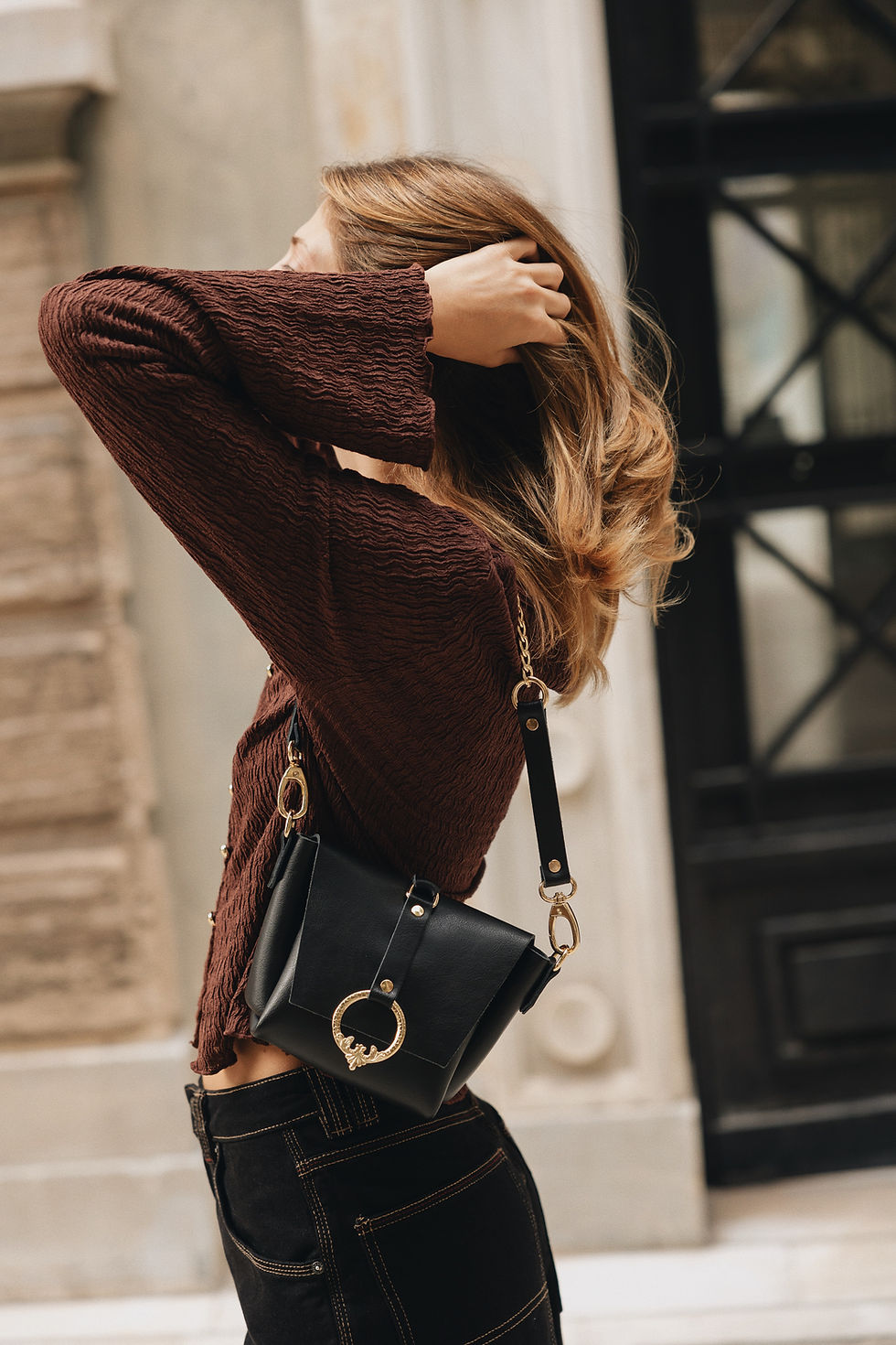Thumbnail: "Here I am" shoulder bag, black