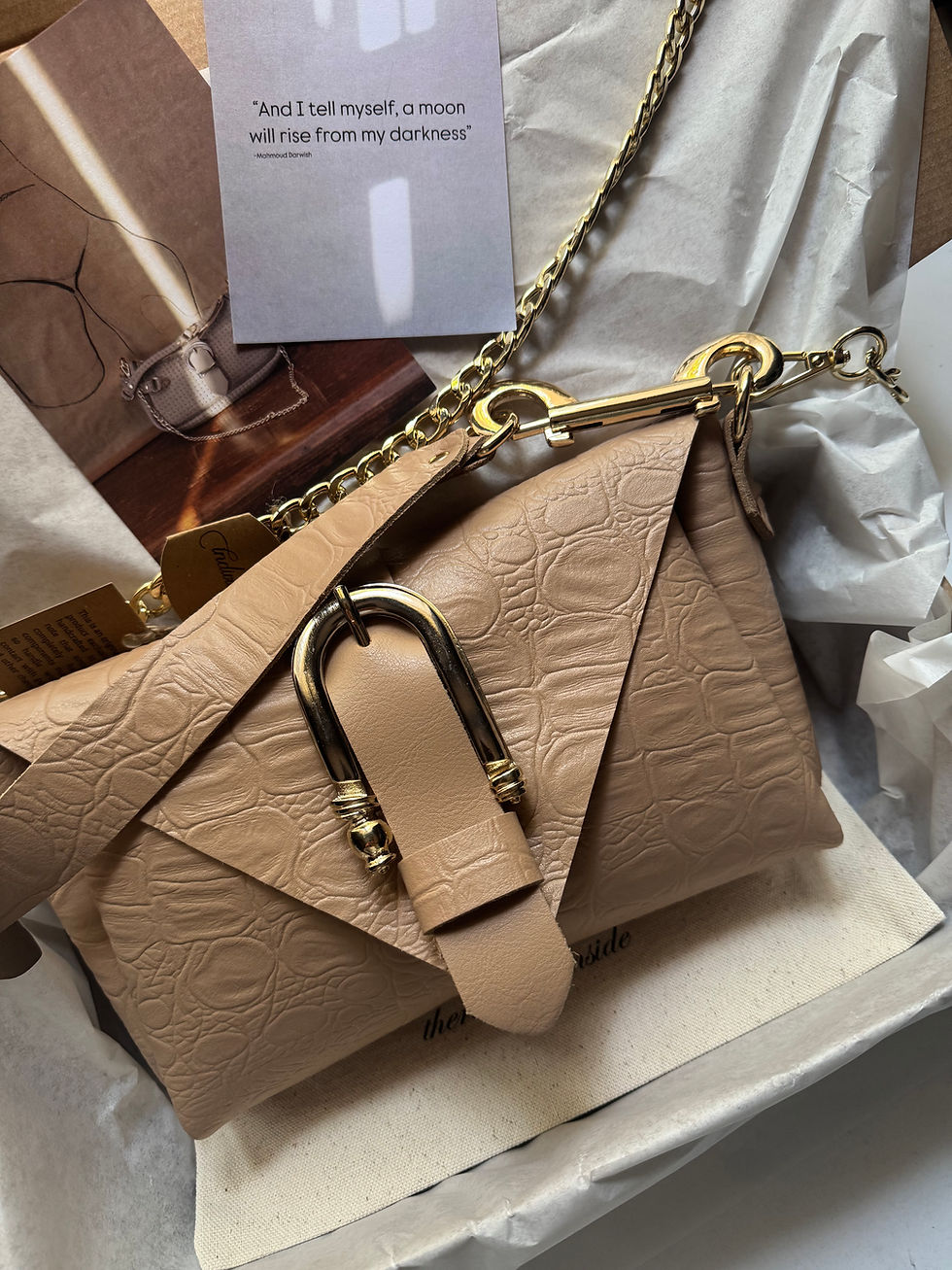 Thumbnail: "Move" shoulder bag, mocha, gold, sample