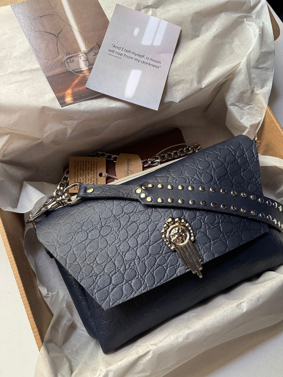 Thumbnail: "On my mind" shoulder bag, blue,  *bigger size*, sample