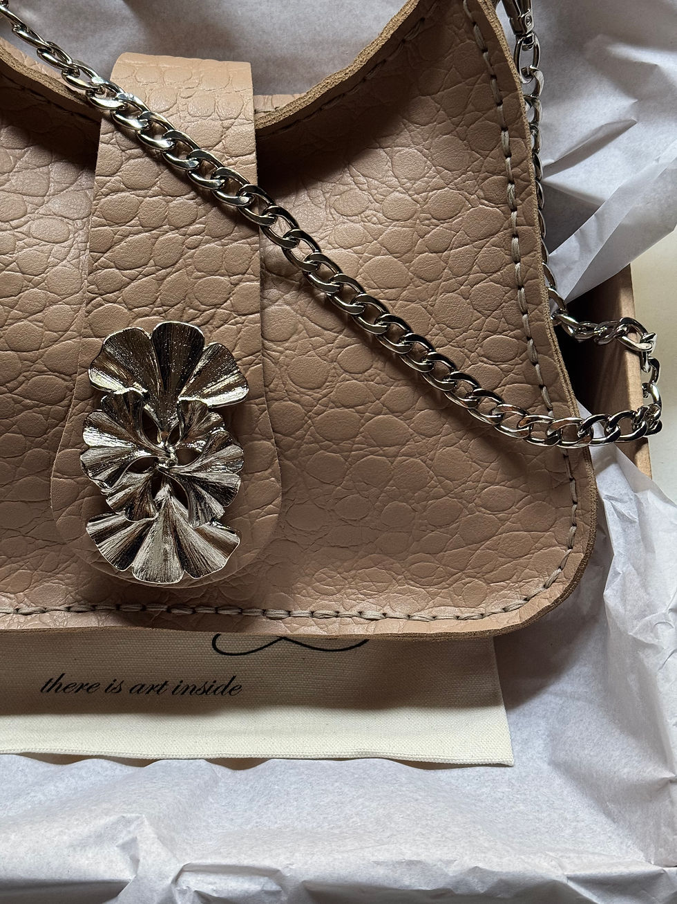 Thumbnail: "Innocence" shoulder bag, mocha, nickel, sample
