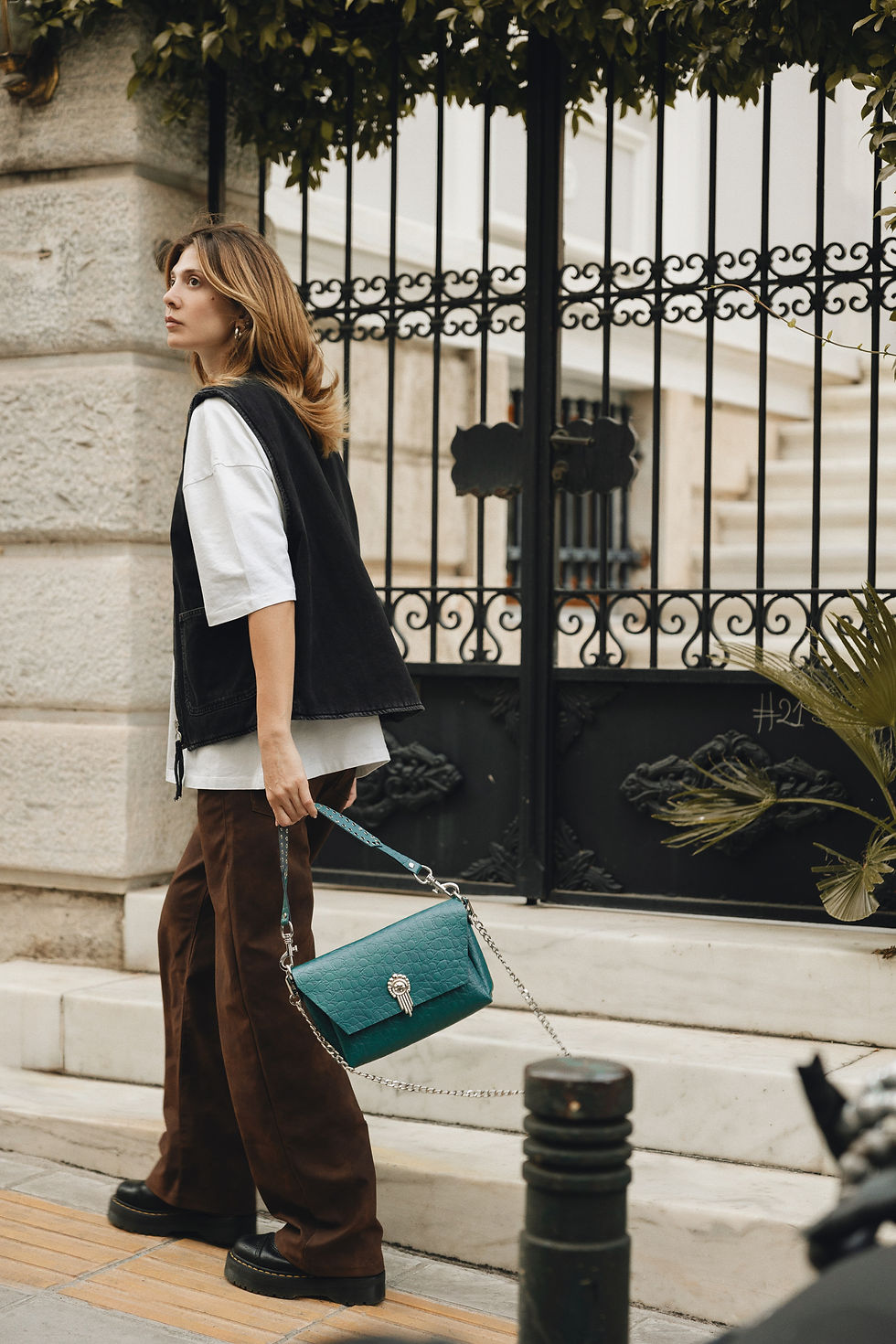 Thumbnail: "On my mind" shoulder bag, forest green, *bigger size*