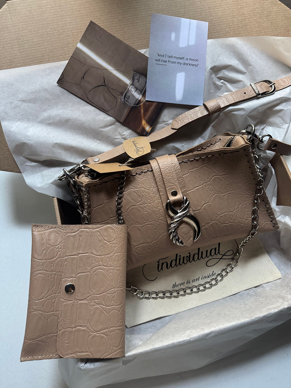 Thumbnail: "Constant virtue " shoulder bag, mocha, nickel, sample