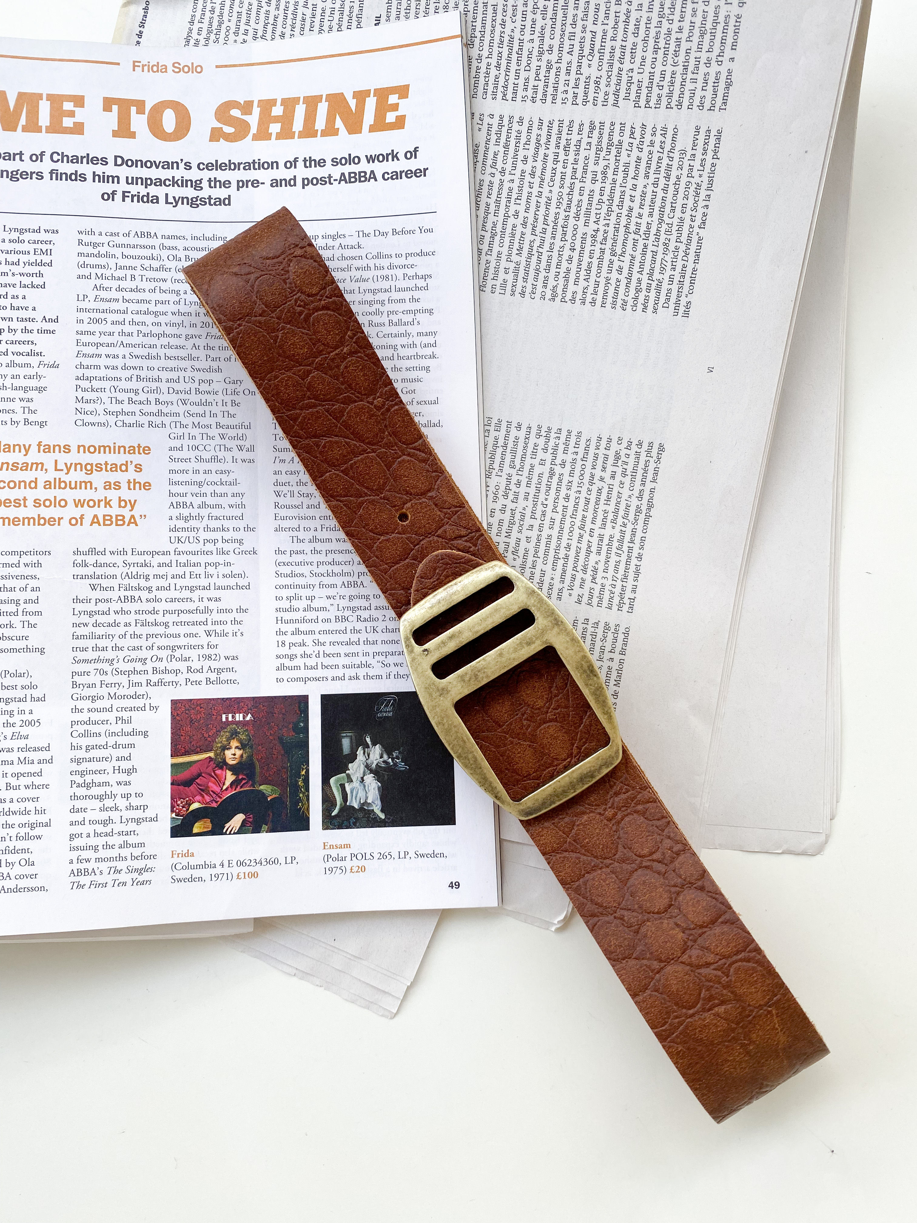 "Fearless" leather belt sample sale