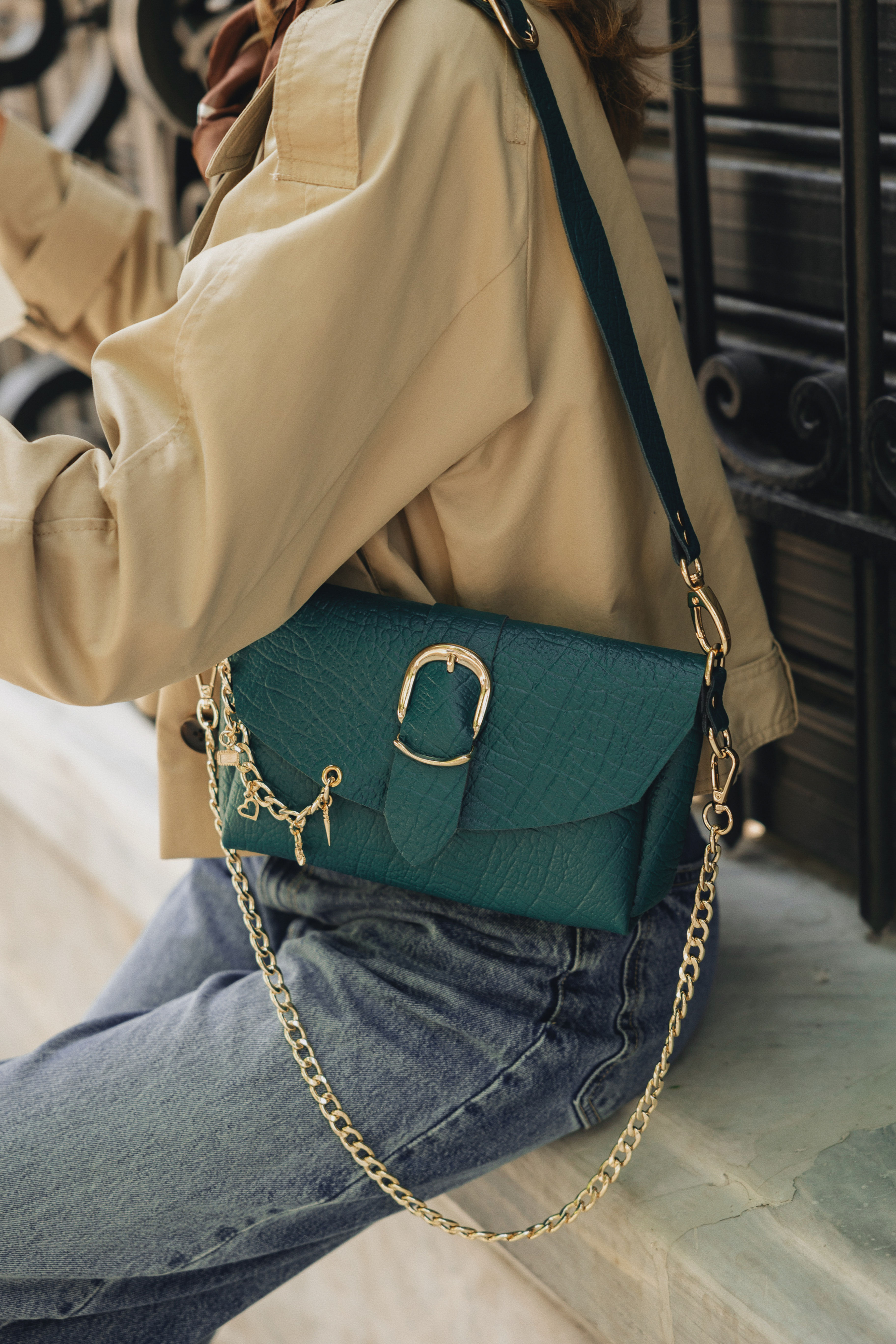 "Lovesong" shoulder bag, forest green