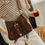 Thumbnail: "Aerials" shoulder bag, chocolate suede