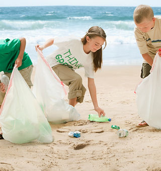 Children Cleaning Beach