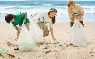 Children Cleaning Beach
