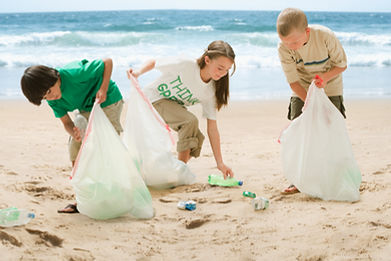 Children Cleaning Beach