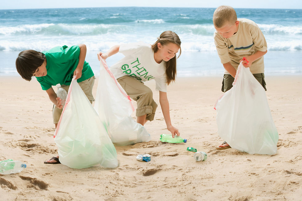 Children Cleaning Beach