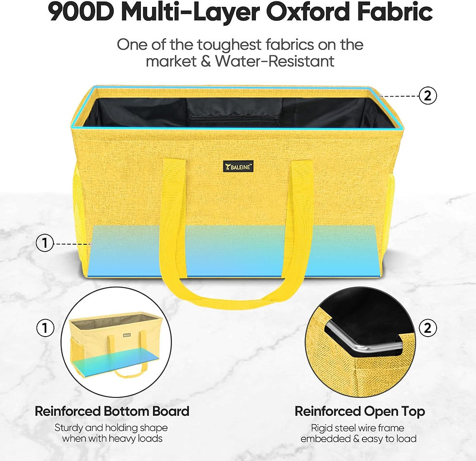 Thumbnail: Large Utility Tote Storage Bag with Steel Wire Frame Open Top