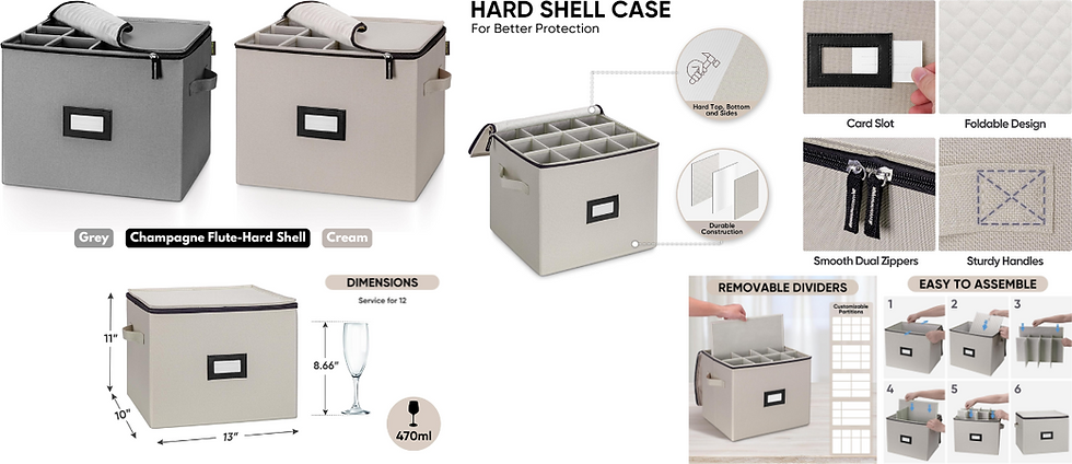 Thumbnail: China Storage Containers, Sturdy Quilted Wine Glass Storage, Plate Organizer