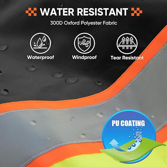 Thumbnail: Hi-Vis Rain Coat, Waterproof Safety Bomber Jacket
