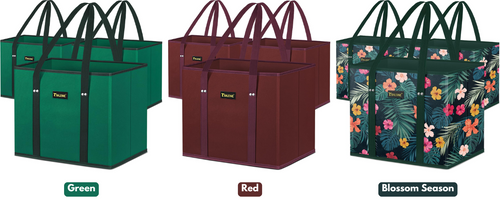 Pack) Foldable Reusable Grocery Bags, with Reinforced Bottoms
