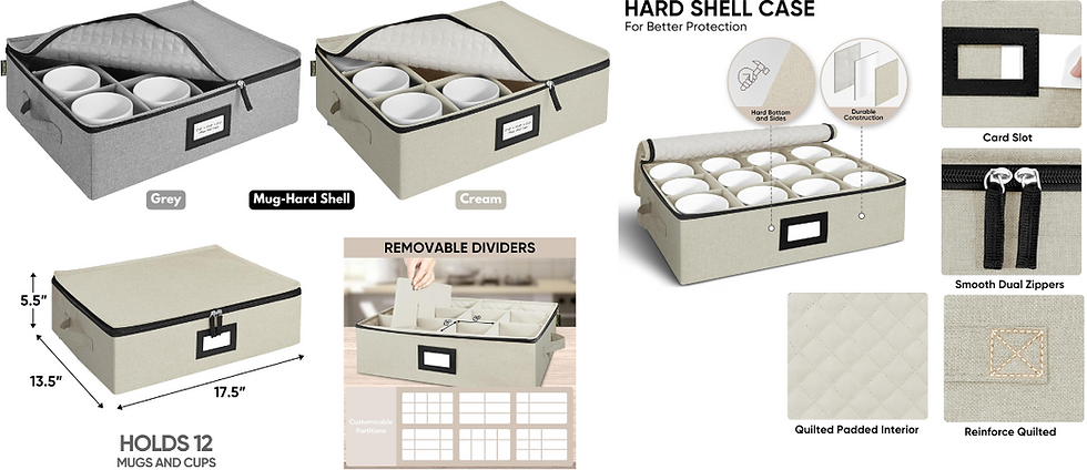Thumbnail: China Storage Containers, Sturdy Quilted Wine Glass Storage, Plate Organizer