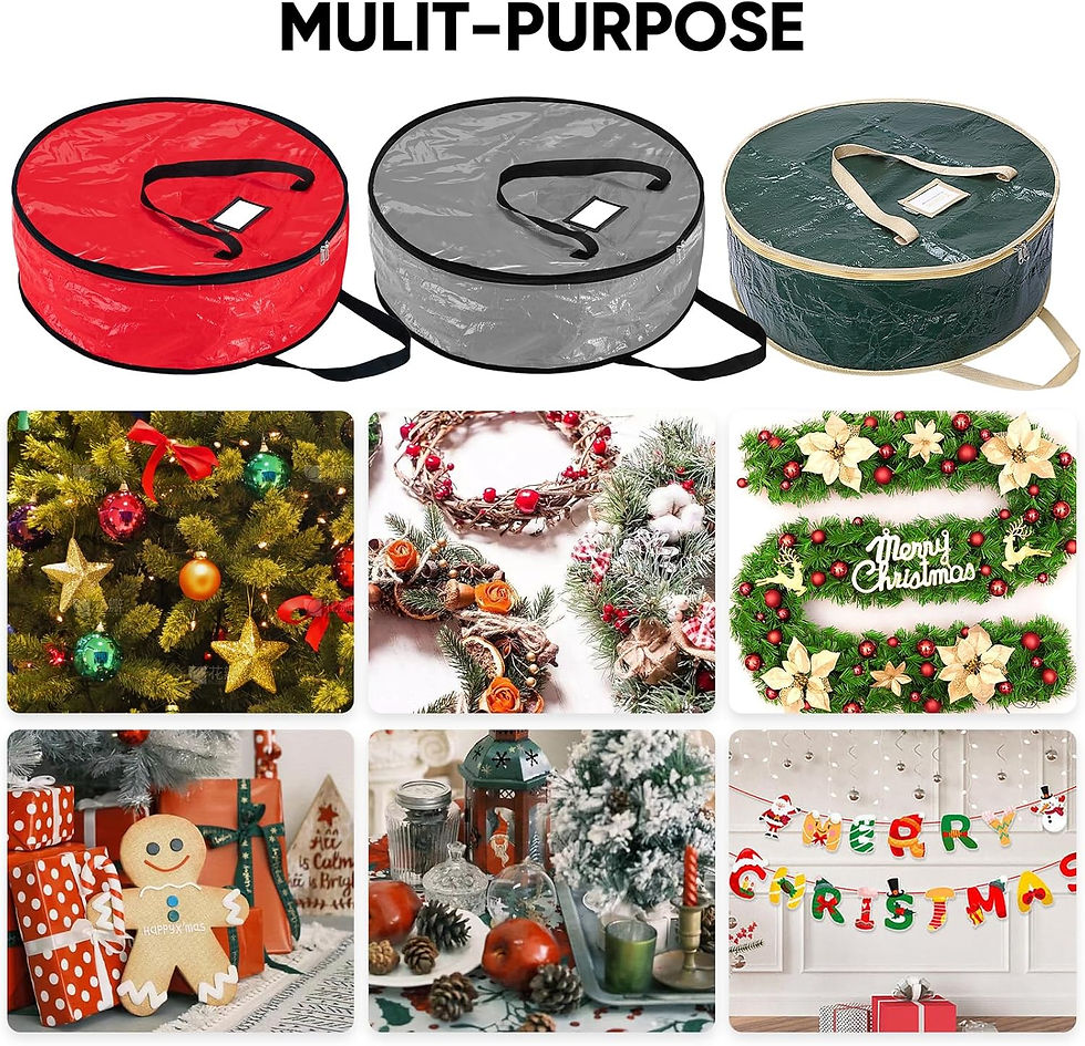Thumbnail: (2 Pack) Christmas PE Wreath Storage Container Bags