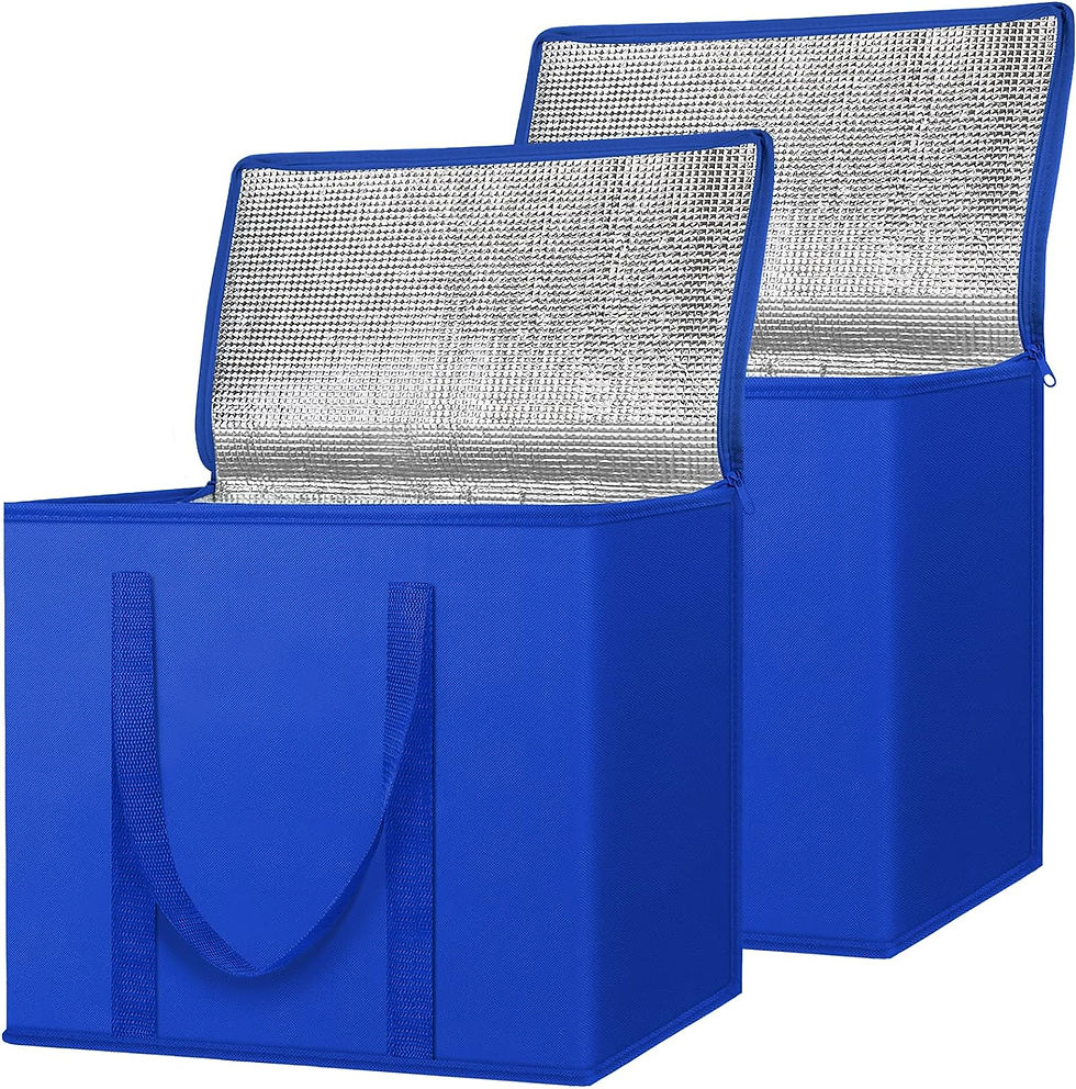 Thumbnail: (2 Pack) Insulated Reusable Grocery Bags, Collapsible Cooler Bags