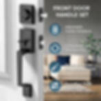 Thumbnail: Front Door Handle Set, Heavy Duty Square Door Lever & Single Cylinder Deadbolt