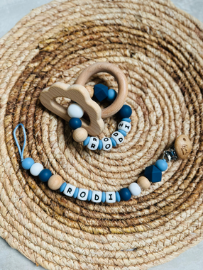 Kraamcadeau set voor baby Rodi in verschillende blauwtinten