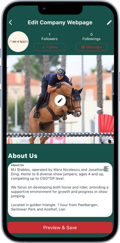 Edit, redesign, update your horse jumping and stable webpage