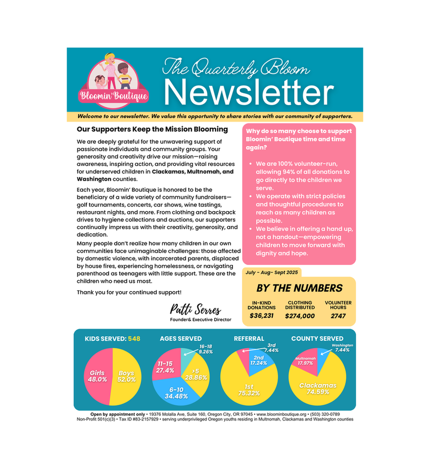 Fall 2025 Newsletter Cover – Bloomin’ Boutique