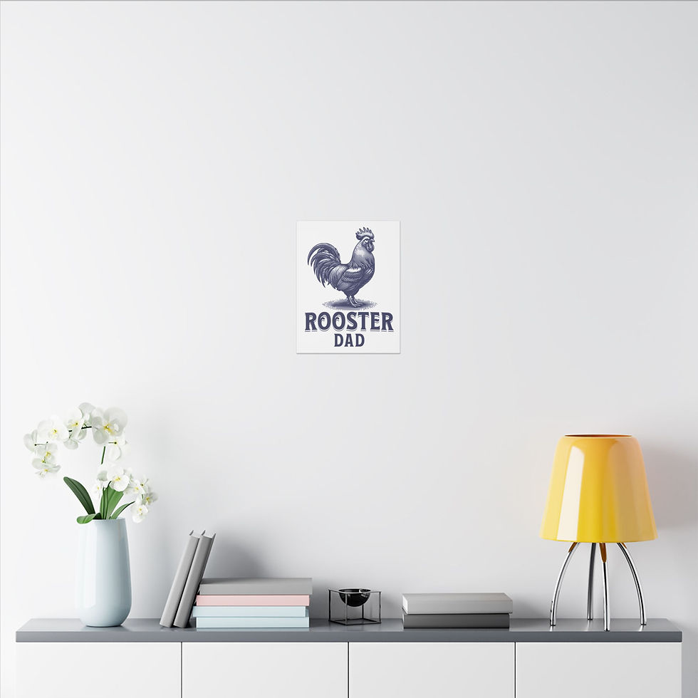 Thumbnail: Rooster Dad Canvas Wall Art - Farmhouse Decor for Animal Lovers