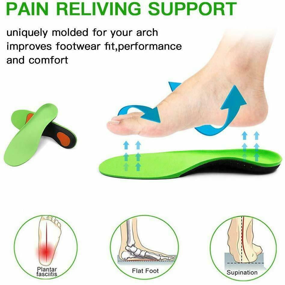 Thumbnail: Orthotic Shoe Insoles Inserts Flat Feet High Arch Support For Plantar Fasciitis