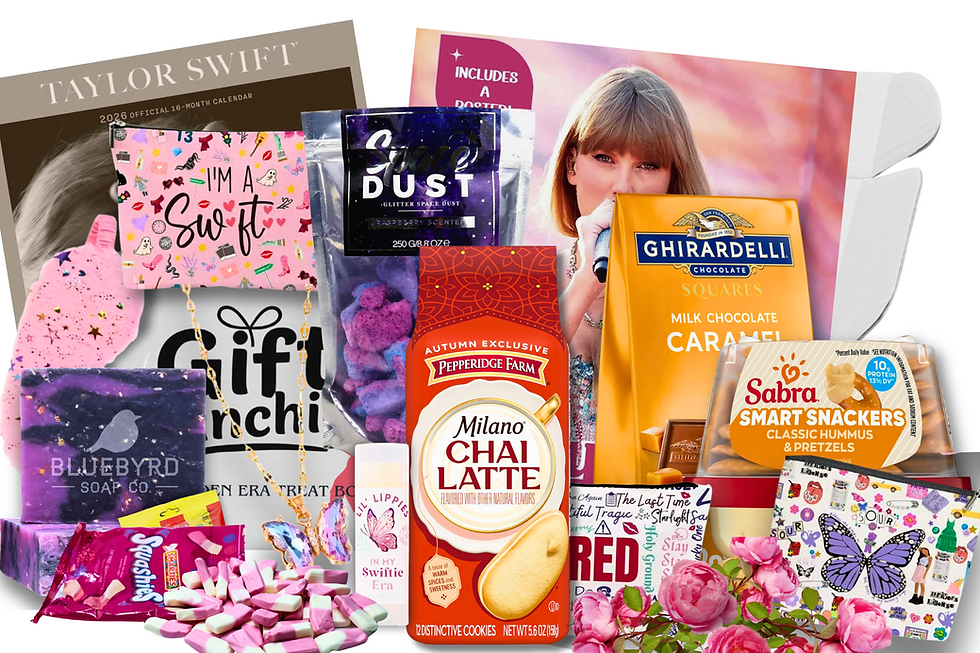 Curated snack box gift basket for Taylor Swift fans