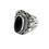 Thumbnail: Sterling Silver Traditional Asian Vintage Style Black Onyx Ring Size P 1/2 Gift