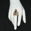 Thumbnail: Sterling Silver Ethnic Asian Vintage Style Turquoise & Coral Ring Size V Gift