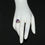 Thumbnail: Sterling Silver Traditional Asian Vintage Style Amethyst Stone Ring Size O Gift