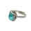 Thumbnail: Sterling Silver Traditional Asian Vintage Style Turquoise Stone Ring Size O Gift
