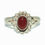 Thumbnail: Sterling Silver Traditional Asian Vintage Style Red Onyx Stone Ring Size T Gift