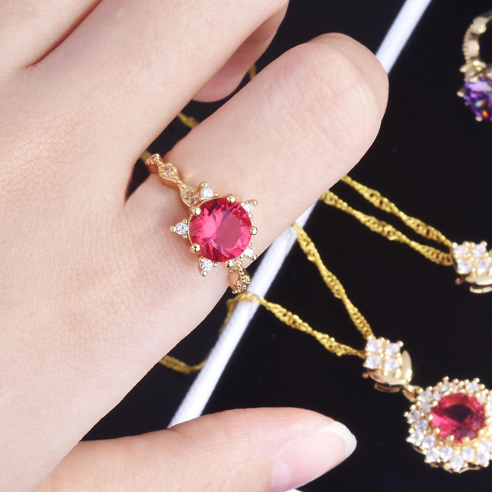 Miniatura: Charming Round Purple/Red Crystal Pendants Necklaces Drop Earrings Rings Jewelry